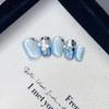 Pure Hand-made Phototherapy Wear Armor Glacier Blue Island, Finished Reusable Nail Art Patches