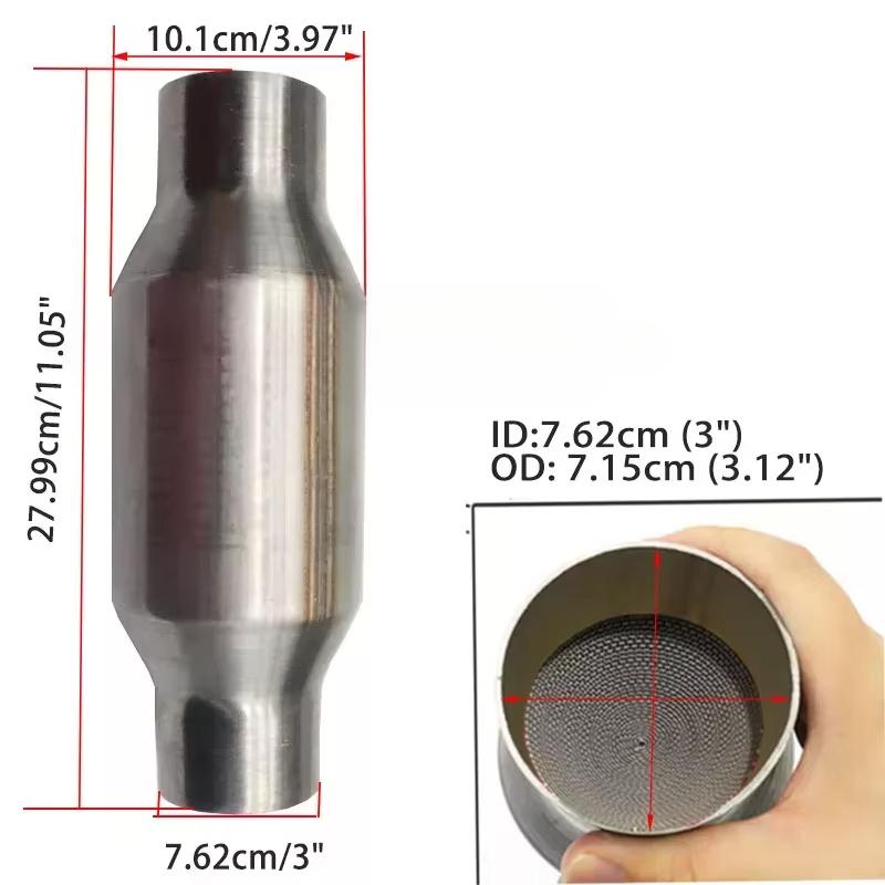 2"/2.25"/2.5"/3" 200-Cell High Flow Stainless Metallic-Core Race Catalytic Converter Catalyst Euro1