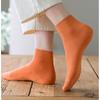 5 пар женских носков весна-лето чистый хлопок короткие носки однотонные двойные игольчатые стиль тонкие хлопковые носки средней длины