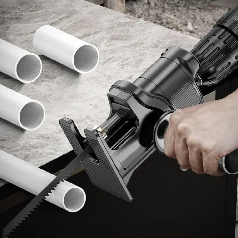 Anti Slip Guard Reciprocating Saw Adapter Drill Saw Attachment for Wood PVC Pipe Metal Cutting