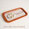 Exquisite white jade Bodhi Shoushan stone phone chain with carbon-burned cat paw design, cute anti-lost keychain pendant