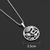 Round Chinese Style Necklace Alloy Men's Lucky Charm New Auspicious Dragon Pendant  Men