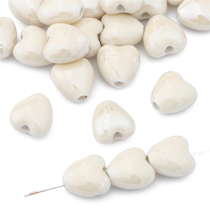 10 шт./пакет 10 мм, красочные керамические бусины ручной работы в форме сердца, фарфоровые бусины-разделители для браслетов, ожерелий, DIY ювелирных изделий, ремесленное изготовление