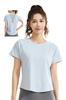 Short Sleeve Yoga Activewear Top with Round Breathable Thin and Stretch and Perfect for and Fitness Women's Hem, Mesh, Fabric, Slimming,