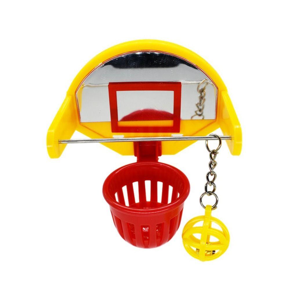 Съемная игрушка-колокольчик для попугая с зеркалом, подвесная игрушка-баскетбол для попугая-канарейки