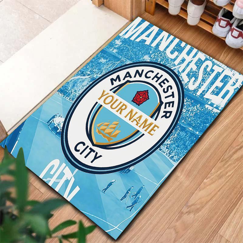 Manchester City F Custom Name Carpet Rug For Living Room Bedroom Home Sofa Decoration Kids Play Nonslip Floor Mat