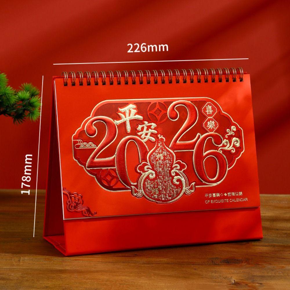 Foldable Desktop Calendar Chinese Style Schedule Planner 2026 Desk Calendar Desktop Decorations