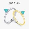 MODIAN Роскошные кольца из стерлингового серебра 925 пробы с геометрическим треугольником и натуральными опалами на палец для женщин, модные украшения для вечеринок