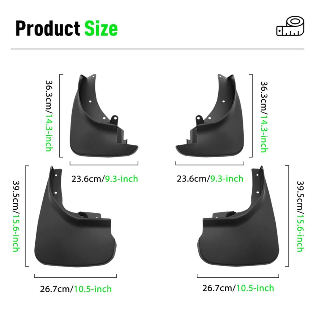 4PCS Splash Guards Mudguards Compatible with Ford Explorer 2011 2012 2013 2014 2015 2016 2017 2018 2019