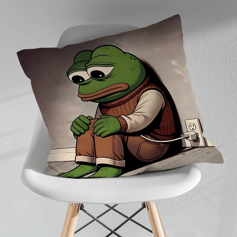 Funny Art PPepe The Frog Throw Pillow Case Living Room Sofa Cushion Cover For Home Bedroom Decoration Protector
