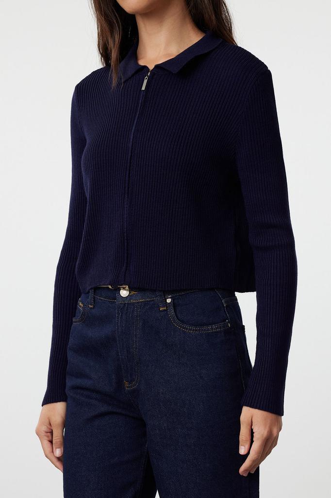 Женский элегантный кардиган Изумрудно-зеленый укороченный трикотаж на молнии кардиган