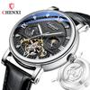 CHENXI Automatic Watch Men Mechanical Watches Leather Strap Tourbillon Moon Phase Waterproof Watches for Men Luxury Fashion