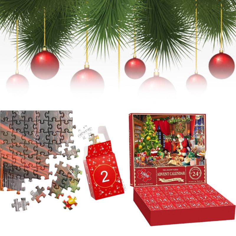 Vibrant Christmas Jigsaw Puzzle Advent Calendar Made From Premium Paper With 1008 Pieces