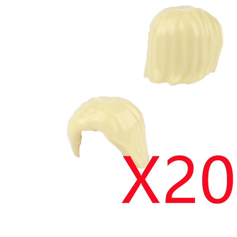 MOC Городские строительные блоки Части тела фигурок Креативные аксессуары Длинные волосы Коричневые Черные Золотые Мини-кирпичики Совместимая игрушка Подарок k030