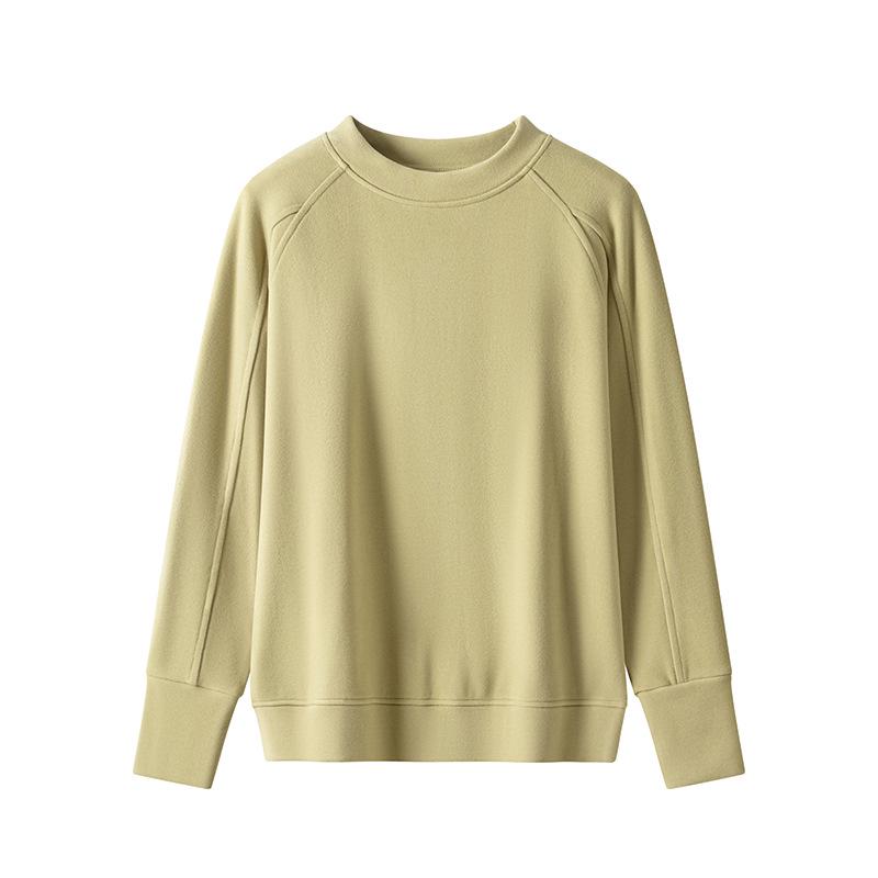 450g Thickened Cashmere Protein Raglan Sleeve Sweatshirt - Women's Warm Round Neck Top