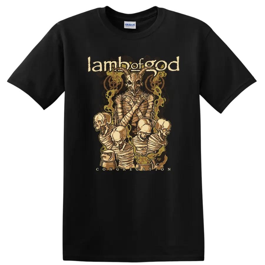 Lamb of God Metal Skull Demon T Shirt Band Graphic Tee Concert Style