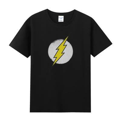 Хлопковая футболка с принтом, короткий рукав, Футболка DC Flash Аниме, короткий рукав, Домашняя одежда из фильмов и аниме, Спортивная одежда для мальчиков