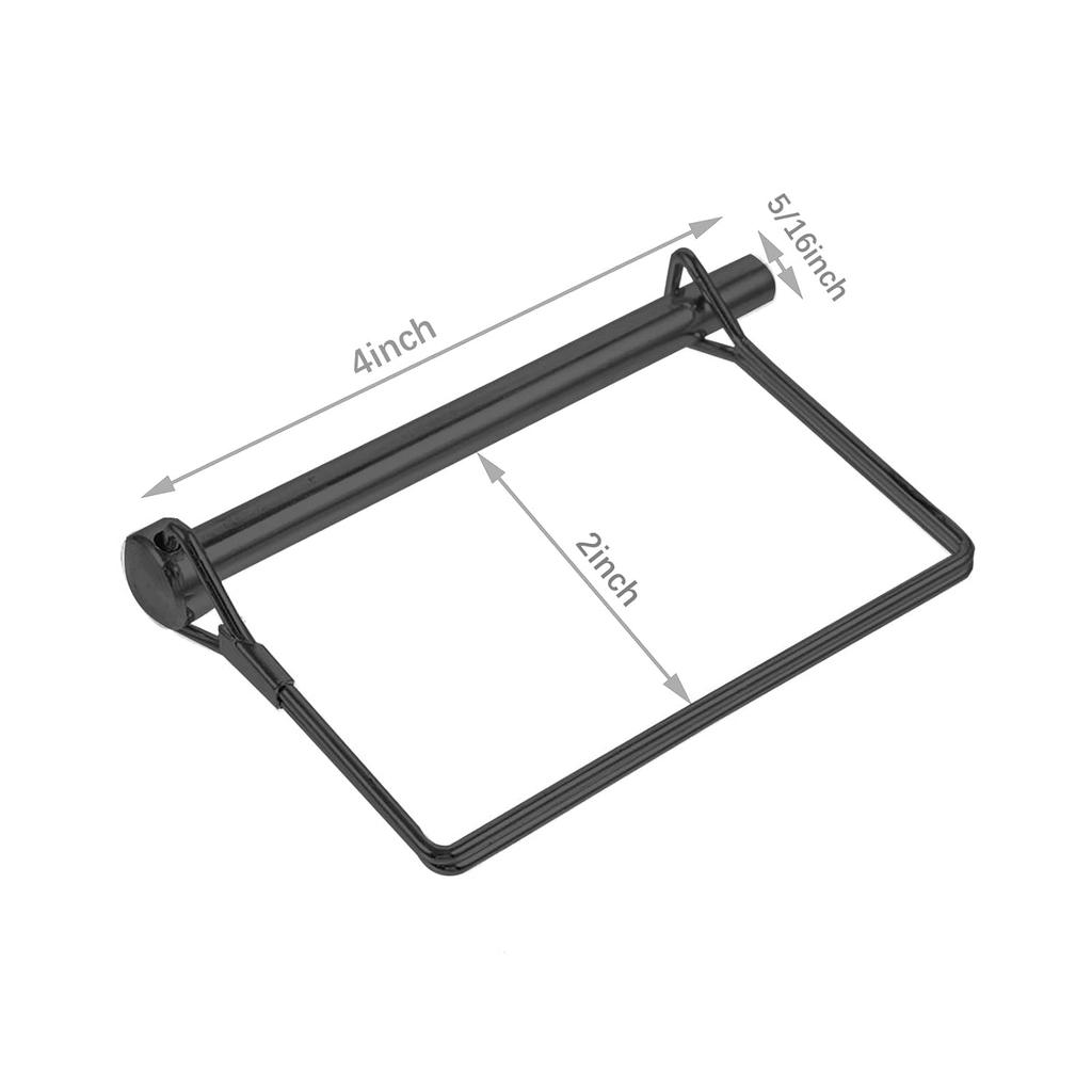 Teuleego 2 Pack 5/16 X 4 Inch Black Trailer Hitch Pin – Heavy Duty Steel Hitch Lock Pin For Towing Coupler, Quick Release PTO Locking Pin, Utility