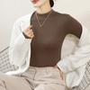 Plus-size Women's Turtleneck Pullover Long Sleeves Slim Fit Simple Basic Solid Color Top Bottoming Shirt Female Knitted Base Shirt