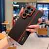 Colorful Faux Leather Red Lens Ring Raised Protective Lens Case For Samsung S25 Edge S25 Ultra Galaxy S24 + Camera Protect Cover