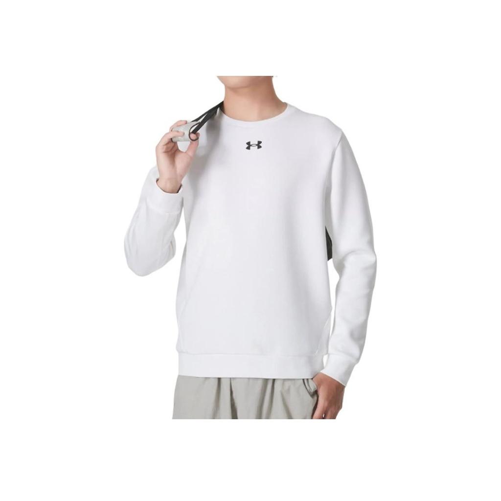 Under Armour Sports Lifestyle Series Logo Casual Fitness Crewneck Sweatshirt Unisex Sweatshirt White 23600306-100
