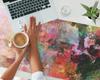 Vinyl Desk Mat with Stylish Abstract Mosaic Print 120x60 cm