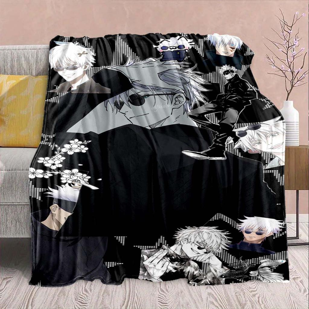 Jujutsu Kaisen Flannel Lounge Blanket Warm Soft Cozy Throw Lightweight Sofa Bed Home Decor -QJY