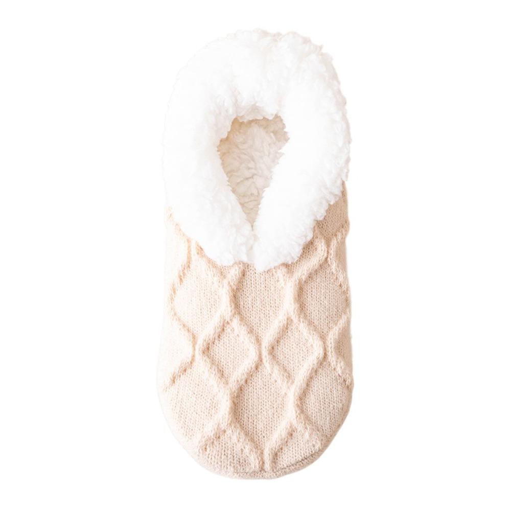 Silica Gel Thicken Velvet Socks Patchwork Sleeping Socks Cute Fleece Socks Women  Fall/Winter