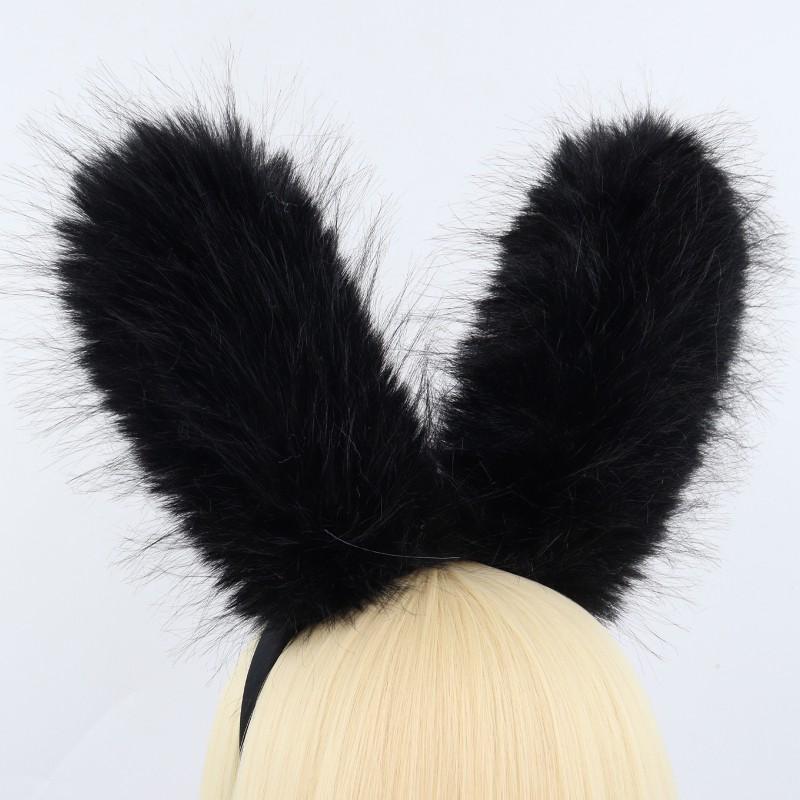 Handmade Plush Rabbit Ear Headband Cosplay Accessory Anime Convention Costume Party