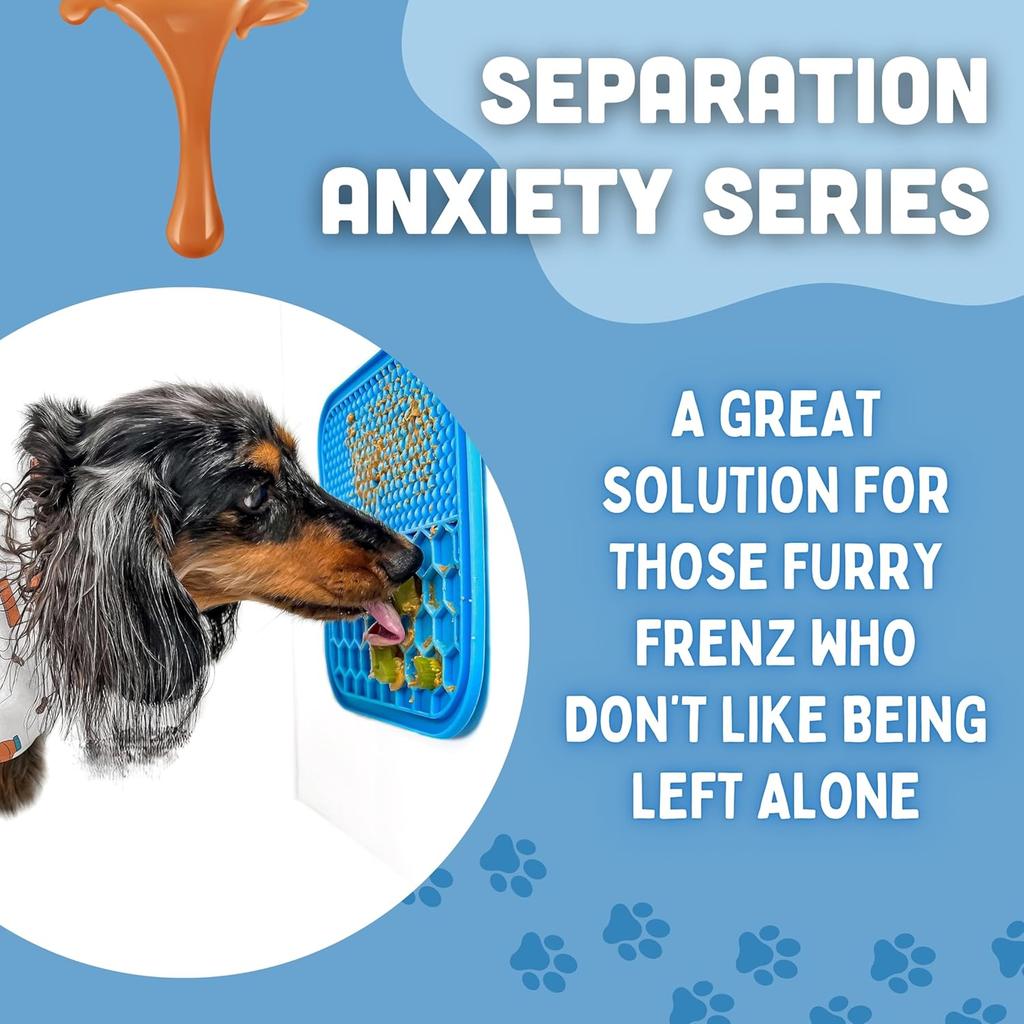 Premium Lick Mat for Dogs & Cats with Suction Cups and Spatula Spreader for Pet Separation Anxiety Relief, Slow Feeder, Perfect with Peanut Butter,