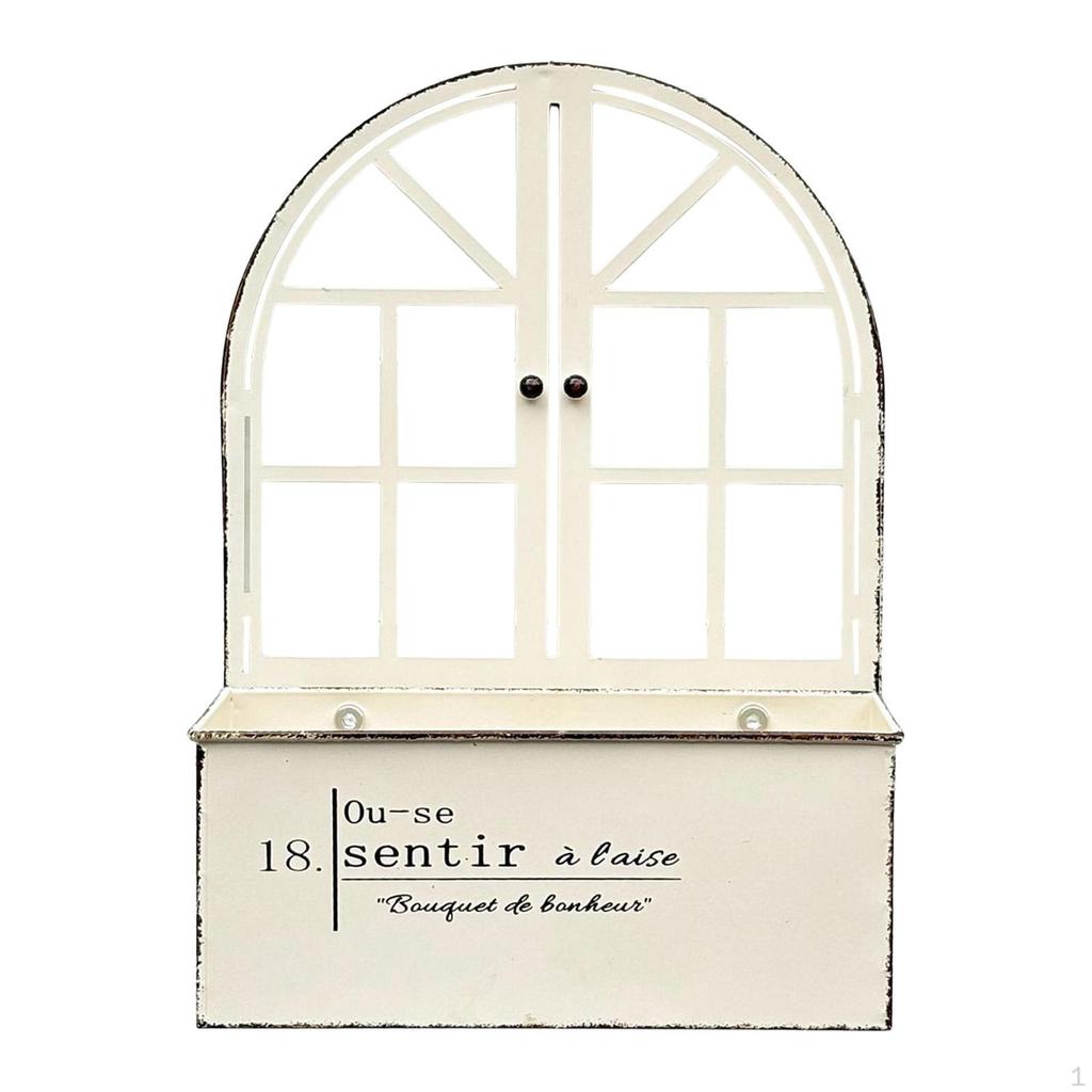 Wall Mount Planter Garden Decor Rustic Practical Metal Ornament Sturdy Plant Pot Hanging Flower