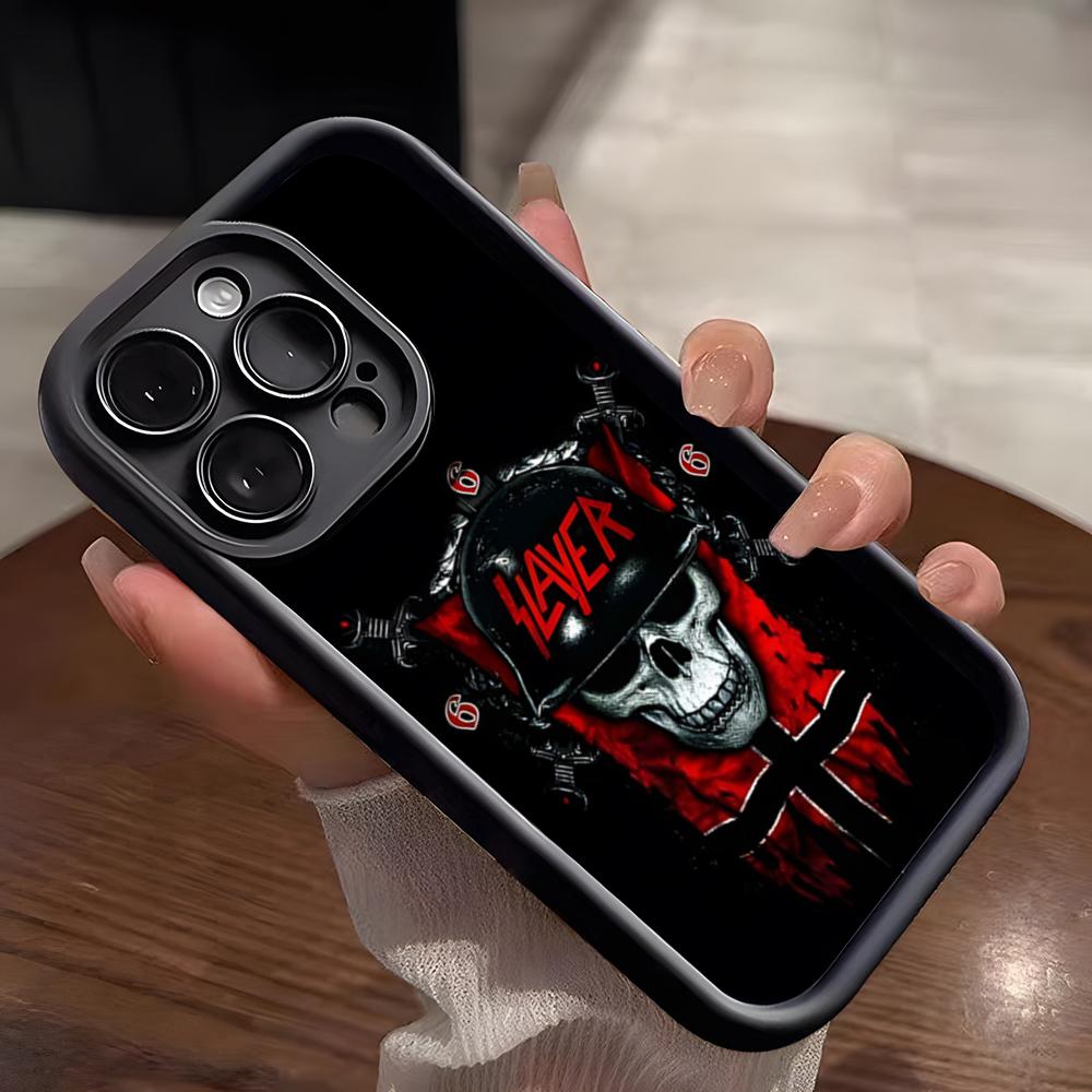 S-Slayer Metal Rock Band Phone Case For IPhone 17 Pro Max 15 Pro 16 14 Plus 12 13 Mini 11 Pro Shockproof Soft Cover