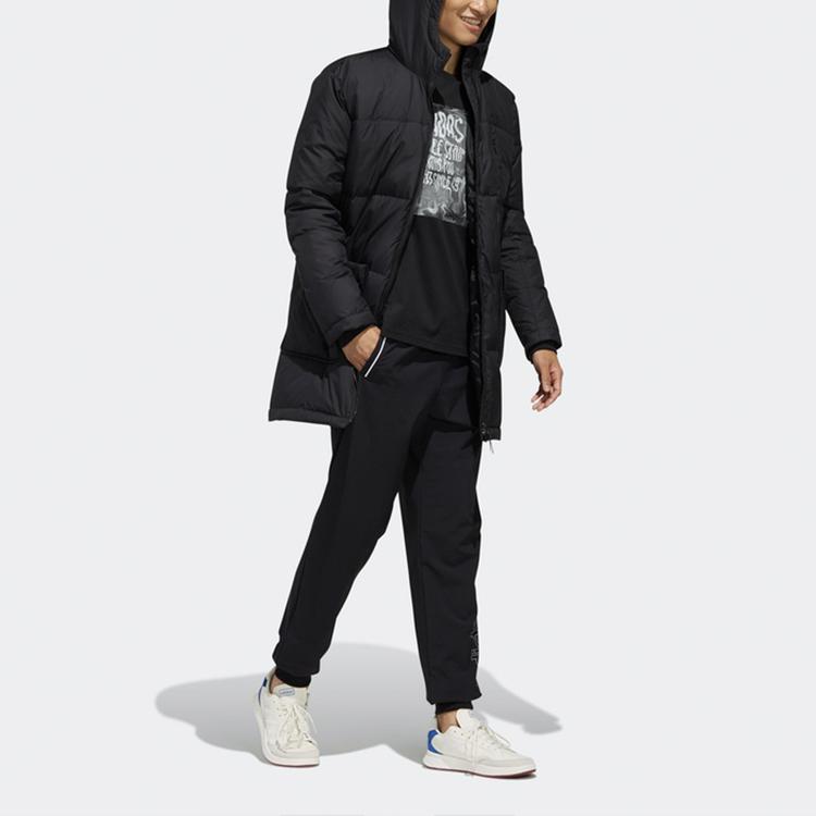 adidas Нео повседневный теплый пуховик с капюшоном, мужская верхняя одежда, черный FK9948