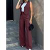 Women's Fashion Casual Suit Vest Sleeveless Wide-leg Pants Casual Suit
