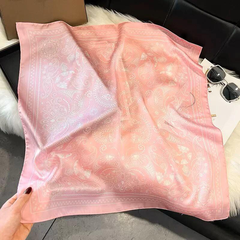 Elegant Silk Square Scarf 70x70cm Lightweight Womens Accessory Floral Abstract Print Fashion Neck Wrap