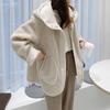 Double-sided Lamb Fur Coat for Women In Autumn and Winter New Small Fur Integrated Fleece Top Hooded