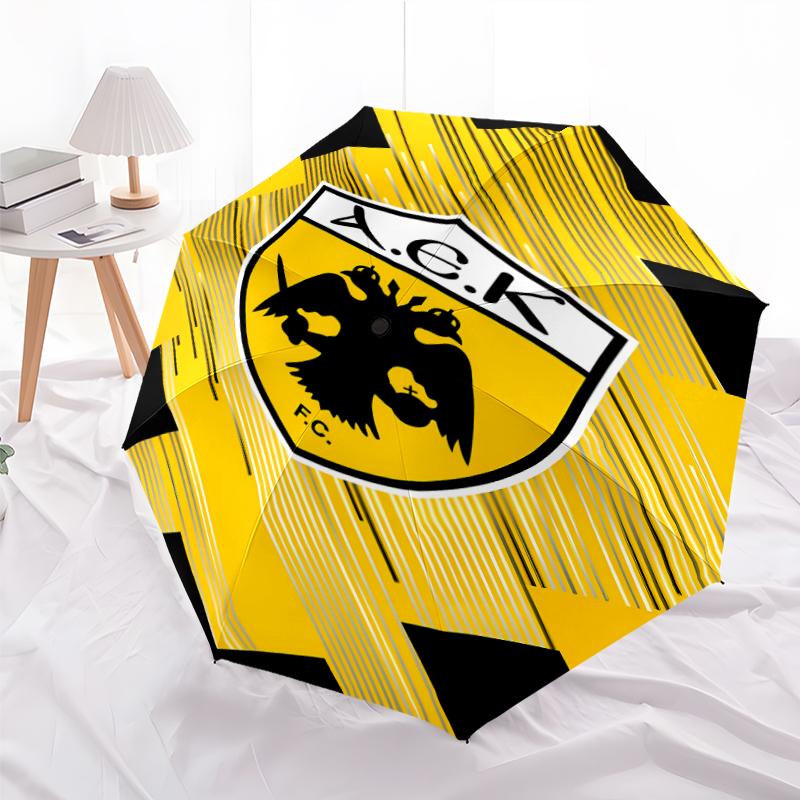 Складной зонт с принтом логотипа AEK FC, для улицы, отдыха и путешествий, прочная ткань зонта, подарок на день рождения и праздник