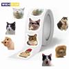 500PCS Kawaii Crazy Cat Sticky Paper Sticker Labels Thank You Sticker Sealing DIY Decoration Scrapbooking Stationery Supplies