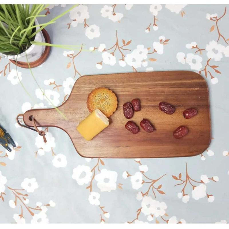 Разделочная доска с ручкой деревянная кухонная разделочная доска для мяса сыра хлеба овощей фруктов инструментов