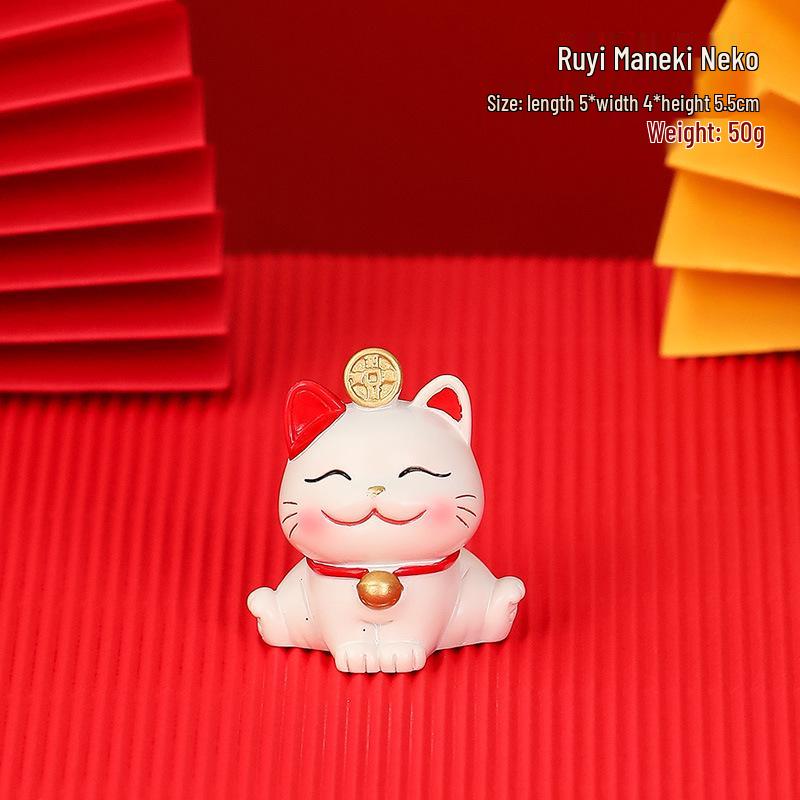 Счастливый кот смола держатель для мобильного телефона - Милое украшение для офисного стола, подарок