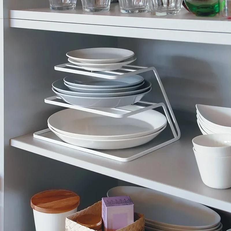 Kitchen Drain Iron Rack 3 Levels Different Size Plates Bowl Cup Separate Storage Rack Dishes Bowl Stand Hold
