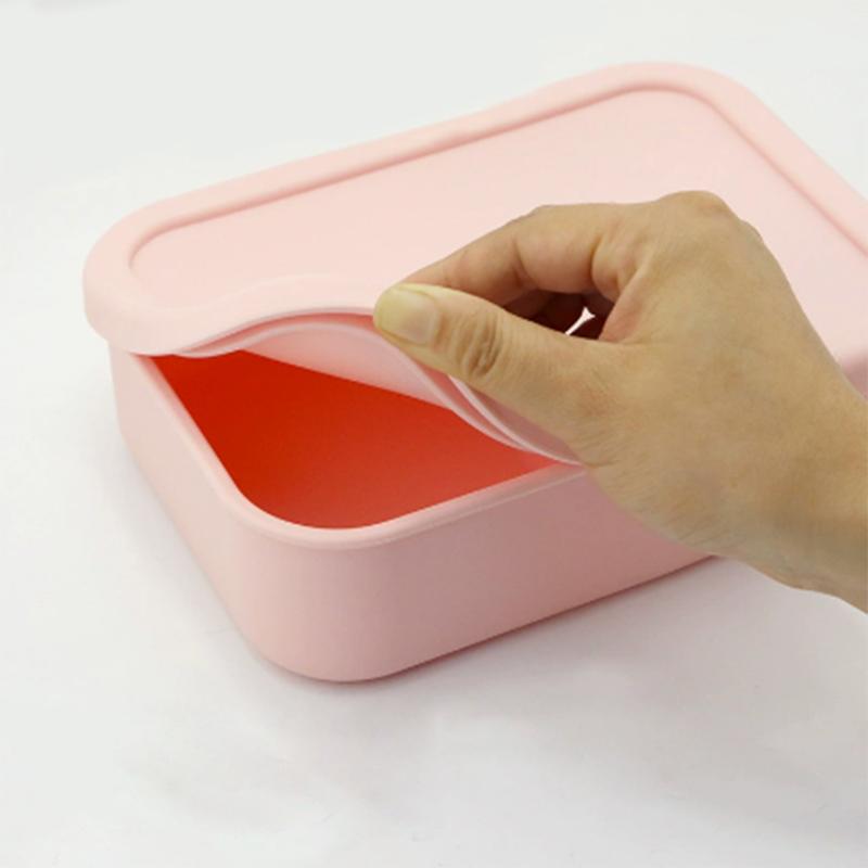 Силиконовая герметичная коробка для ланча и хранения свежих продуктов, трехсекционная коробка для детского питания пищевого качества