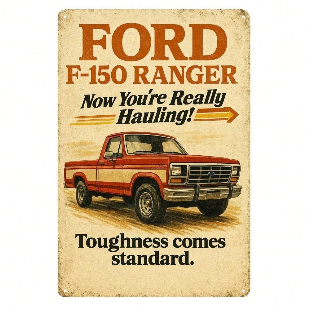Ford F-150 Ranger Vintage Retro Metal Tin Sign Art 20x30cm Garage Wall Decor Man Cave