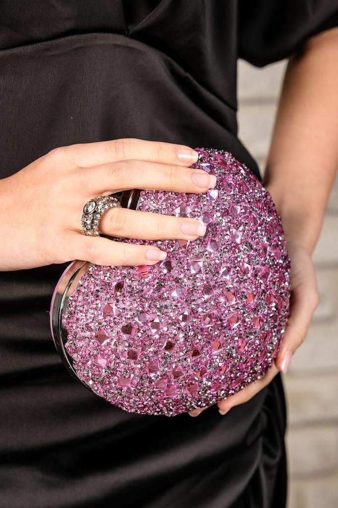 Women's Stylish and Useful Evening Dress Bag Women's Heart Stoned Saxe Blue Evening Dress Bag