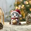 Cat Hat Christmas Car Hanging Decor Acrylic Pendant Tree Ornament Travel Holiday