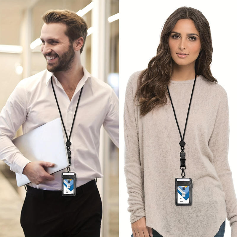 Heavy-Duty Hexagonal Adjustable Metal Hook Round Rope Strap Safety Buckle Removable Buckle Hanging Neck Employee Business Card Holder