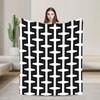 Black and White Retro Super Warm Blanket  Boy Girl Plush Throw Blanket Funny Living Room Flannel Bedspread Sofa Bed Cover