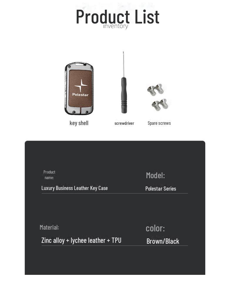 Чехол для ключа Polestar 2 для одного и двух двигателей, стандартный корпус дальнего действия с простой пряжкой для Polestar 1.