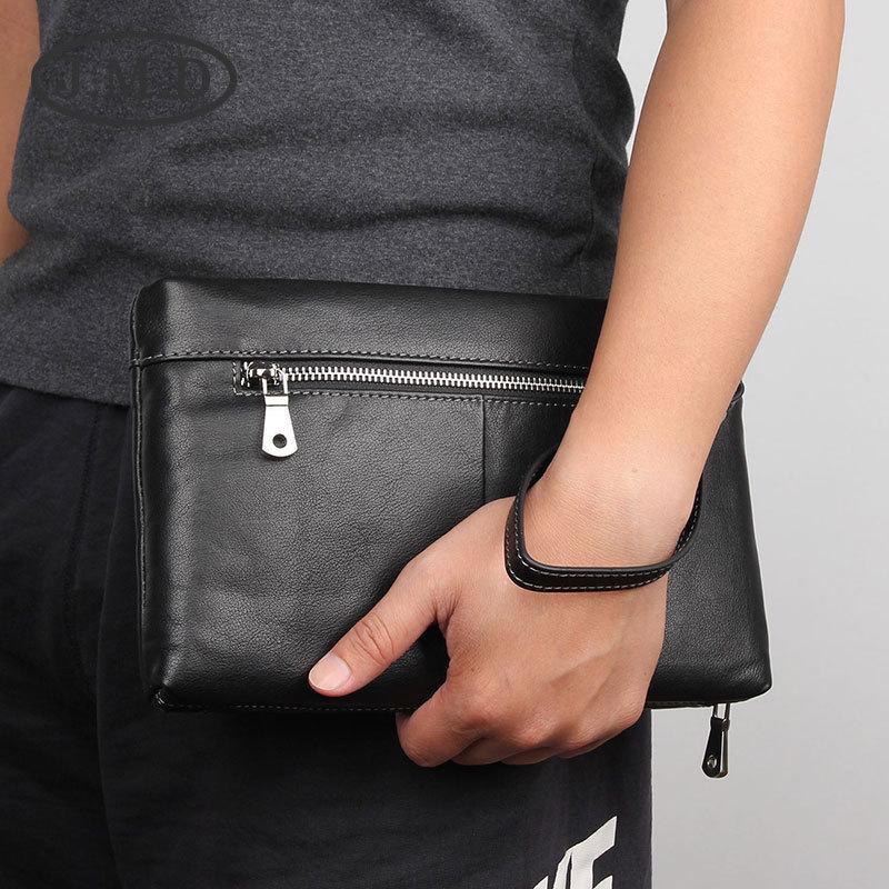 Мужская многофункциональная вместительная деловая сумка-клатч и сумка на запястье из натуральной кожи