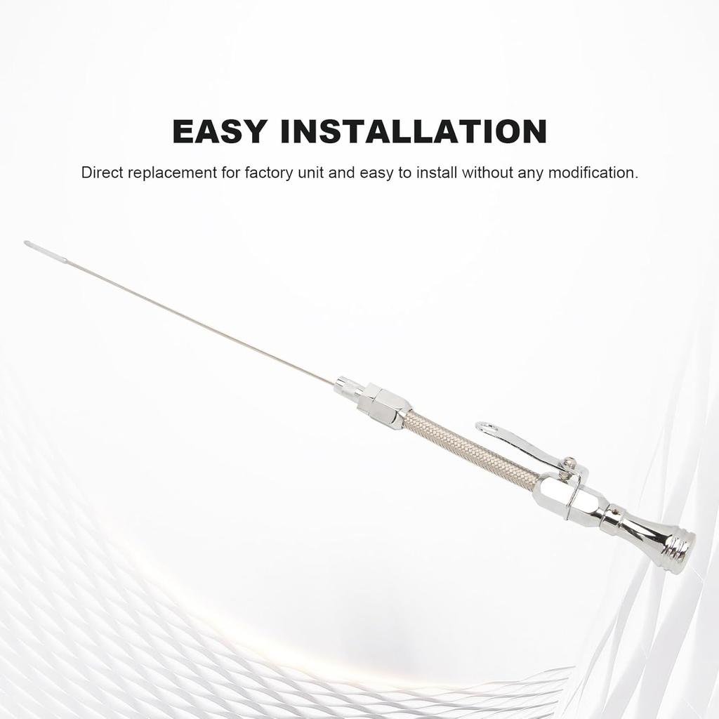 Engine Oil Dipstick, Driver Side Metal Dipstick Tube Fit for SBC Chevy 283 305 307 327 350 383 400 1955-1979 Silver